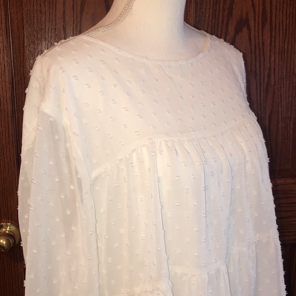 White Sheer Polka Dot Blouse - Picture 7 of 10